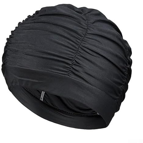 ZYWUOY Alta Cuffia Elastica di Nuoto, Cappello da Bagno Nero Cappuccio Lungo Capelli Sport Acquatico Turbante Cappelli per Donne e Uomini per Spiaggia di per Estate, Vacanza