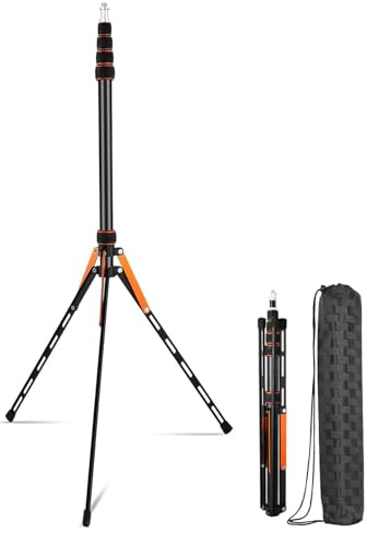 Ausziehbarer Reise-Lichtständer, 7.2ft / 2,2 m, tragbares Stativ mit | Leicht, verstellbar, stabil für Fotografie, Studio, Outdoor-Shooting, Speedlight, Blitz, Reflektor, Ringlicht