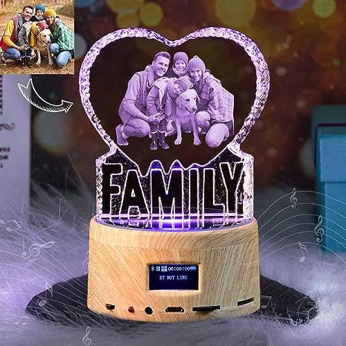 Angry Egg Boy 3D Kristall Fotoanpassung, Personalisiertes Geschenk mit Ihrem Eigenen Foto, Geschenk für Ihre Familie, Rotation Kristall Fotorahmen Geburtstagsgeschenk, Erinnerungsgeschenk