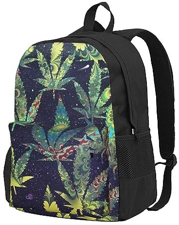 StOlmx A Puff In Time Weed Laptop-Rucksack, Reiserucksack, große Wickeltasche, Arzttasche, Schwarz , One size