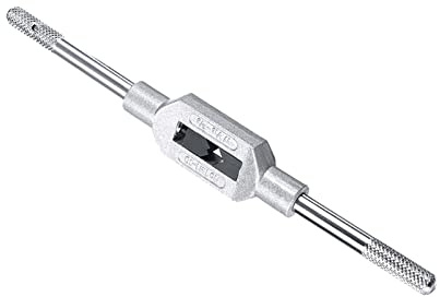 CoCud Taraud Clé Poignée, Ajustement M1-M10 W1/16 à 3/8 Tarauds Taille, Aluminium Alliage & Outil Acier Réglable Simple Fin Clé Alésoir Main Outil - (pour Tapotement Opérations)