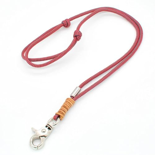 KENSONS for dogs PFEIFENBAND | Rot-Grün-Lila | verstellbar | Umhängeband mit kleinem Karabiner für Hundepfeife oder Schlüssel | Schlüsselband | Keychain | handgefertigt