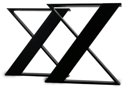 modernLOFTart Bankbeine Tischbeine - DIY Möbelfüße 100x10cm Schwarz - Moderner Industrie-Look für Ihr Wohnzimmer - Metall Industrial Tisch Bank Sitzbank Couchtisch Kufen - Breite 50cm, Höhe 42cm