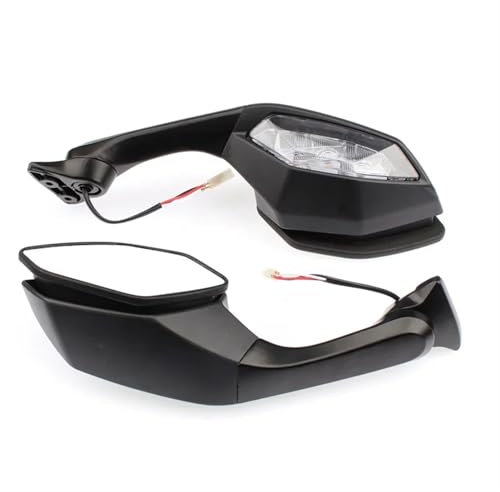 Lenkerendenspiegel Motorrad Motorrad-Rückspiegel-Blinker-Lichtgehäuse Schwarz Für YZF-R6 2017 Für YZF-R1 2015–2017 Chopper Spiegel