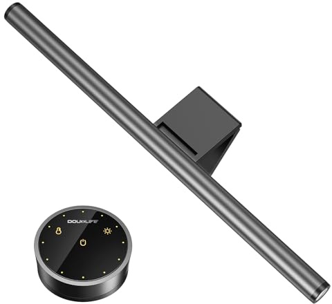 Douxlife USB Lampada da Monitor con Telecomando, LEDs Luce Barra Luminosa Dimmerabile Protezione per gli Occhi Lampada Schermo Computer per Lettura Gioco Lavoro,Ligh Bar, Grigio