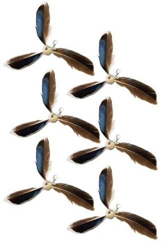 Vbnuyhim Katzenfeder-Propeller-Zauberstab-Spielzeug, Katzenfeder-Spielzeug-Ersatz, Indoor-Katzenschnurspielzeug für Kätzchentraining
