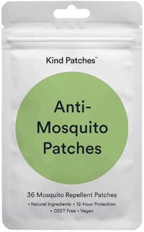 Kind Patches | Anti-Mosquito Patches | Mosquito Repellent Stickers for Adults and Kids | Non-Toxic DEET Free Botanical Plant-Based Formula with Citronella Oil | 12-Hour Protection | 36 Vegan Patches