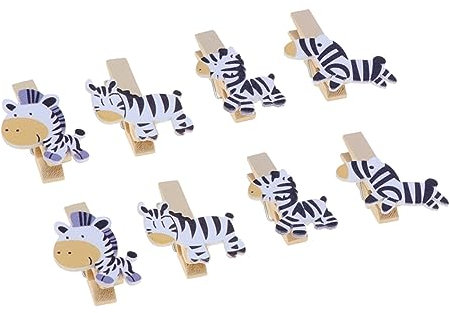 Levemolo 40 Stück Cartoon-Zebra Holzklammern Fotohalter Bilderklammern Für Dekoration Basteln Zuhause Büro Geschäft
