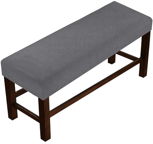 SDNAM Bezug für Sitzbank Stretch Bezug für Esszimmerbank Holzbank Schonbezug Bezug Für Fußhocker Bank Sitzbank Hocker Husse Flurbank Stuhlhusse Sofabank Bezüge(Dunkelgrau,140-160CM)