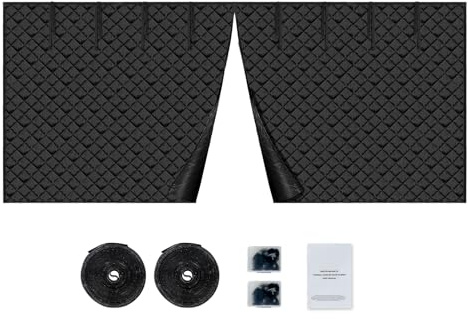 Happybuy Garage Door Screen for Winter, 16x7FT, Garage Door Insulation Kit, Magnetic Thermal Insulated Door Curtain with 300D Oxford Fabric Heavy Duty Weighted Bottom, Easy Assembly for Garage Door