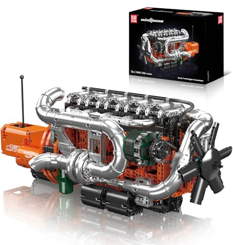 Mould King 10200 Technik LKW-Motor Bausteine Modell, 3236 Teile Klemmbausteine Truck Engine Spielzeug Set als Geschenk und Sammlerstücke (ab 14 Jahren Jungen/Mädchen)