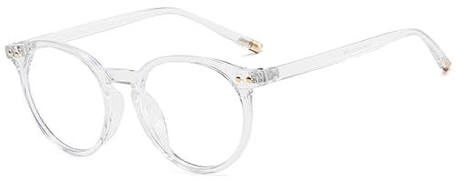 Long Keeper Lunettes Anti LumièRe Bleue Monture Ronde Hommes Et Femmes Lunette Gaming Anti Fatigue Oculaire (Transparent)