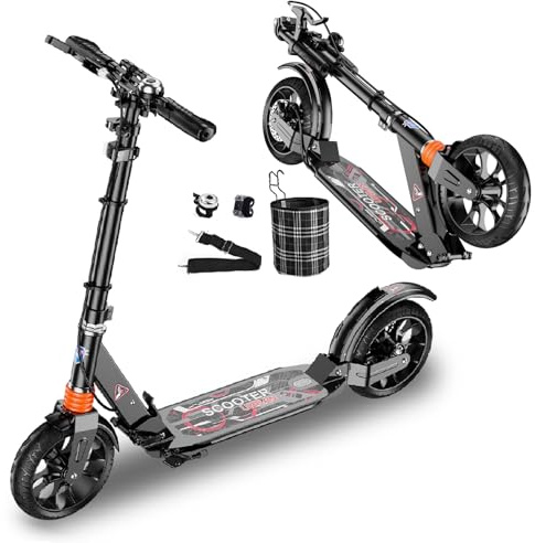 GHBXJX Faltbarer Scooter Pro, Roller für Erwachsene bis 150kg Verstellbar Scooter, ABEC-9 Lagern, Roller Kinder- Klappbar Lenker hinterradbremse und Stoßdämpfer, 4-Fach Höhenverstellbar