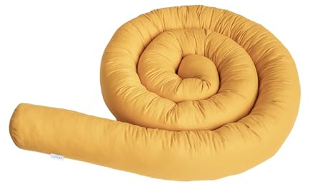 LOOLAY Stilvoller Zugluftstopper – Rolle aus Bio-Baumwolle – Handgefertigtes Deko-Kissen (Gelb 200 cm)