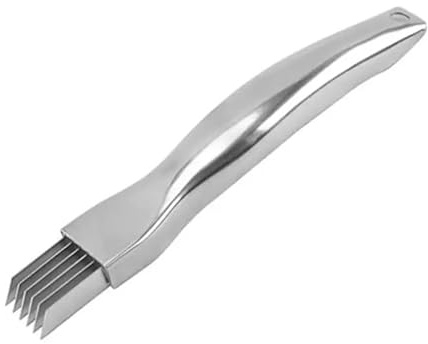 Rostfritt stål lök och lökskärare – 5-bladig grönsaksskärare för vårlök, vitlök och örter – köksverktyg för skärning, hackning och krossning – Scallion Cutter av rostfritt stål
