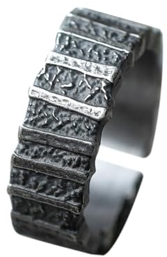 Auriselle Anello da Uomo Regolabile con Struttura a Recinzione Vintage Viking Retro Open Ring Anello da Pollice Gothic Punk Gioielli Regali per Uomini Ragazzi Padre