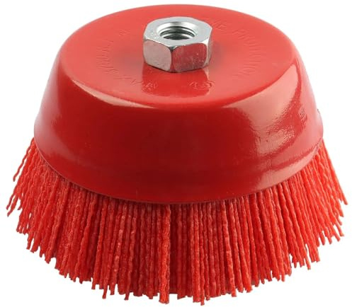 txuzong Spazzola in Nylon per Trapano e Smerigliatrice - 2 Pezzi, Diametro 63,5 mm, Filettatura M14 - Rimozione Ruggine, Vernice e Sbavature - Adatta per Metallo, Legno e Plastica - Spazzola Abrasiva