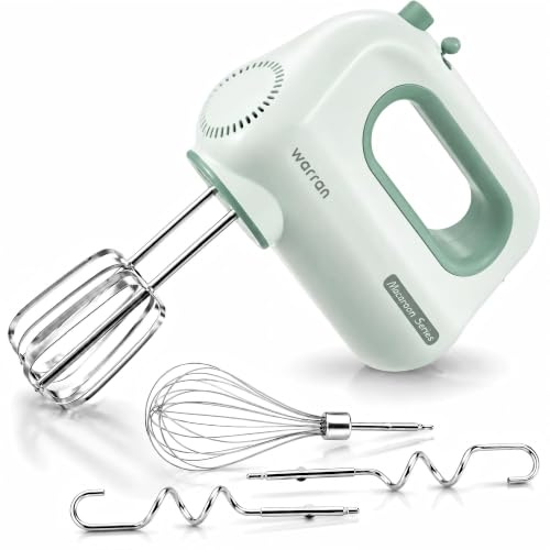 Warran - Frullatore elettrico piccolo e leggero con potente motore DC silenzioso per cuocere, torte, brownies, pasta biscotto, ideale per la cucina casalinga