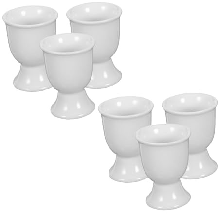 LABRIMP Portauova in Ceramica Bianca 6 Pezzi per Colazione