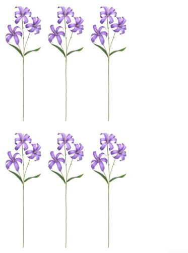 ComfyHarbor Bouquet di giglio artificiale, 6 pezzi, 60 cm, fiori finti per matrimoni, composizioni nuziali ed elegante decorazione da tavolo per casa e ufficio (viola)