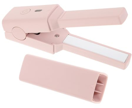BESTYASH Mini Hair Straightener and Curling Wand 15w USB Portable Pocket Ceramic Fast Heating Dual-use Styling Iron for Travel Women Pink