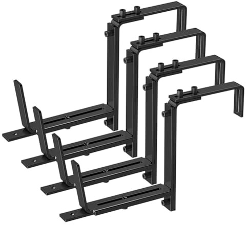 Qusedwey 4 Soportes Ajustables para Maceteros (6 A 12,5 Pulgadas) para Soportes para Jardineras, Jardineras para Ventanas, para Jardineras, Pared