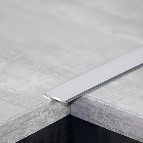 Robust övergångsprofil Och Täcklist I Aluminiumlegering I Laminat – 3x90 Cm övergångsremsor För Golvlister För Sömlösa Golvlösningar, Silver, W:70MM