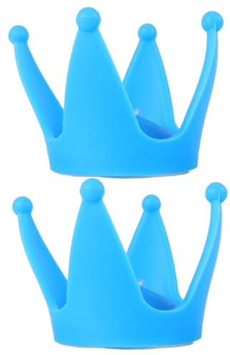 LOLIPPYY 2 Stück Kronen helmdekoration mit Doppel saugnapf Kreative DIY Helm Ornamente für Motorrad Fahrrad Skihelm Unisex Auffällige Blaue Helm deko