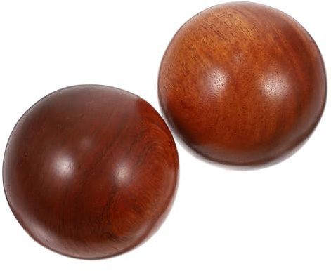 SOPOTUTU Rote Holzkugeln 5,5cm Handmassagebälle aus Massivholz Feine Maserung Langlebige Fitness und Entspannungsbälle für Erwachsene Tragbare Wellness Massagebälle für Handtherapie