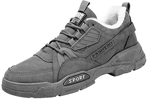 Generisch Zapatos de hombre Invierno Casual Zapatos de hombre Ropa de trabajo caliente Zapatos casuales, gris, 40