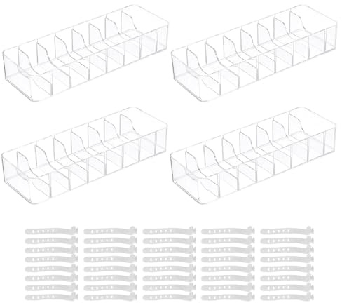 QUARKZMAN 4 StkKabel Aufbewahrungsbox Mit Fächern Kabel Organisator Transparente Plastik Ordnungsbox Kabel Management Box Mit Entfernbarem Trennwänden Und Kabelbinder Für Zubehör
