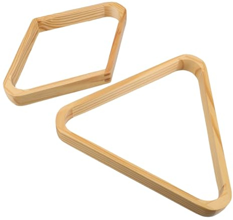 iplusmile 2 Pezzi Triangoli da Biliardo in Legno Massiccio Supporti per Palline Ball Accessori per Tavolo da Biliardo Portatile e Durevole per Casa e Club