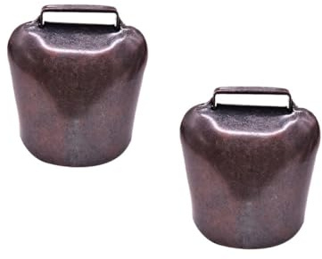 Didiseaon 2 Pezzi Campanelli per Pecore in Bronzo Spesso Campane da Fattoria Resistenti e Portatili per Mucche Cavalli Suono Nitido e Allarme Antigetto