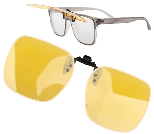 Wowsofty Polarisierte Nachtfahrbrille Clip,Anti-Blendung Überzieh Nachtsichtbrille für Herren und Damen