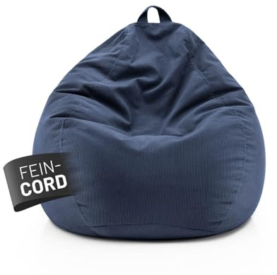 Lumaland Comfort Line Sitzsack Feincord L - 185 L | bequemer Sofa Sessel Cord – ideal zum Pouf | EPS Perlen Bean Bag mit Füllung | Indoor Sitzsessel - waschbar | Liegesack für Erwachsene & Teenager