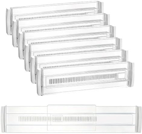 8 Stück Schubladentrenner, Schubladentrenner Verstellbar Kunststoff(28.7-50cm), schubladen trenner für Innenlänge, Schubladen Organizer Schubladenteiler für Kleiderschrank Wickelkommode Tisch Küche