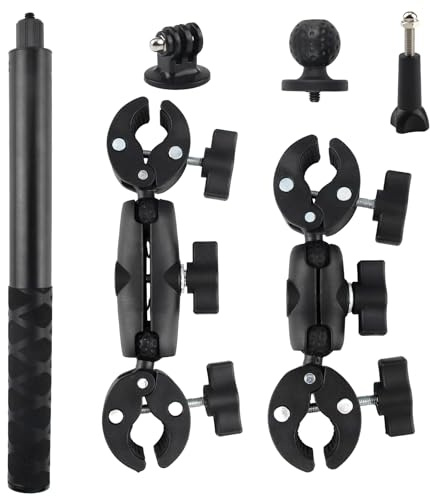 LEIMEND Kit Montaggio per Moto Kit Supporto per Fotografia Insta 360 Moto | In Bicicletta Compatibile con Insta360 X5 X4 X3 X2 X ONE RS R Adatto per La Fotografia Ciclistica Con il Bastone per Selfie