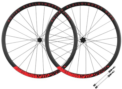 700C Road Bike Hjul 36T Ratchet Hjulset 100mm Framhjul/135mm Bakhjul Nav QR Center-lock-skivbromsar Kompatibel Frikoppling For 7-12-delade Cyklar(Red,35mm)