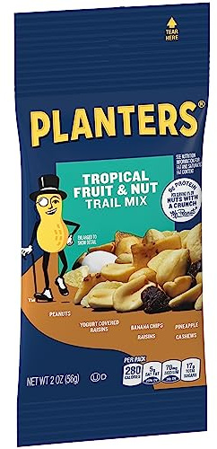 PLANTERS Fruit and Nut Trail Mix, 2 oz Single Serve Bags (Pack of 72) - Trail Mix Snack Pack for On the Go Snacking - Great After School , Movie or Active Lifestyle Snack - Kosher Snack