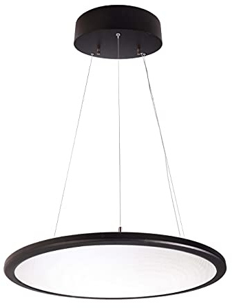 LED Pendelleuchte PANEL, rund, 53,7W, 4000K, 677lm, UGR 19, IP20, schwarz