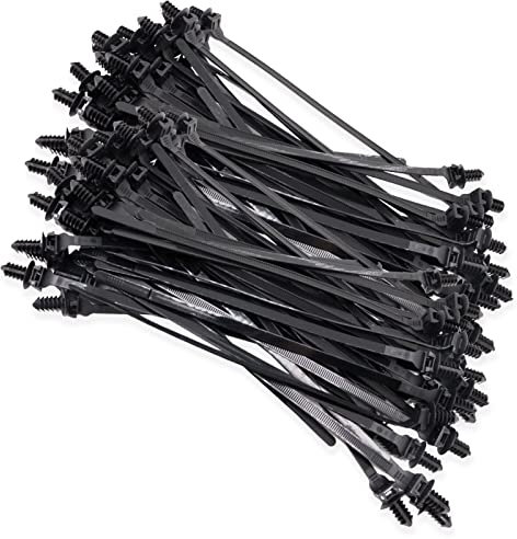 GDFYMI Nylon Push Mount Self Locking Cable Ties, Black Fir Tree Cable Zip Ties for Indoor Wire Tying 8.3 inch (20pcs)