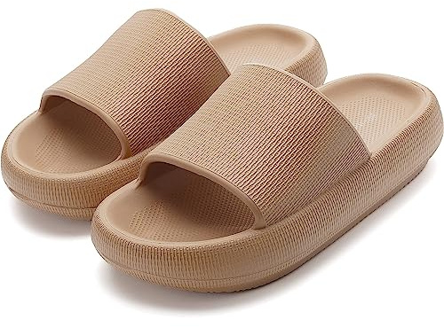 Donpapa Ciabatte Casa Donna Estive Pantofole Nuvola Uomo Originali Piscina Slides Gomma Cuscino Doccia Sandali Antiscivolo Scarpe da casa YZ Marrone 39-40