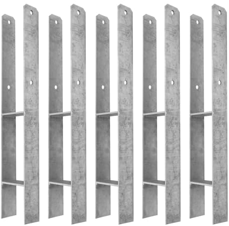 Wickey MasterLock H-Anker - Befestigung, Verankerung aus feuerverzinktem Stahl für Spieltürme, Schaukeln, Stelzenhäuser, Gartenzaun, Pfosten - 90x90 mm, Stärke 6 mm (5)