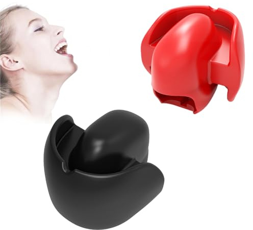 Jomyu Neu BDSM Weiches Ball Gag Unsichtbarer Knebel mit Ball Mundknebel Ballknebel Zungenfixierung Sklaven Fetisch Sexspiel Sexspielzeug für Paare Frauen Männer Extrem (Rot)