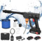 Akku Hochdruckreiniger, 24V Max 50Bar Mobile Akku-Hochdruckreiniger mit 2 Akku 1500mAh, Tragbarer Handgehaltene Autowaschpistole für Auto, Terrasse, Rasen