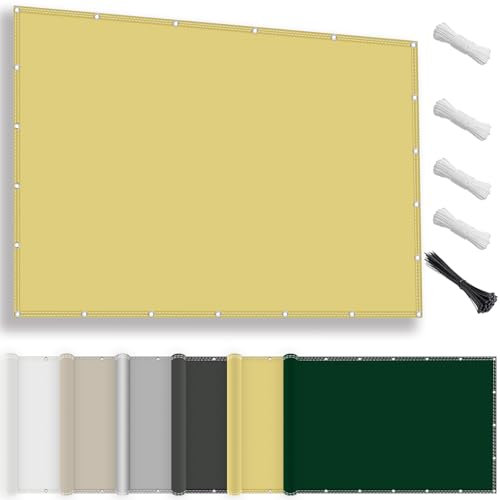 Toldo Vela Rectangular 1x2M,toldos Exterior terraza Impermeable, toldo Vela de Sombra con Ojales y Cuerdas de sujeción, 95% protección UV e Impermeable para Exterior, Patio, jardín, Color Arena