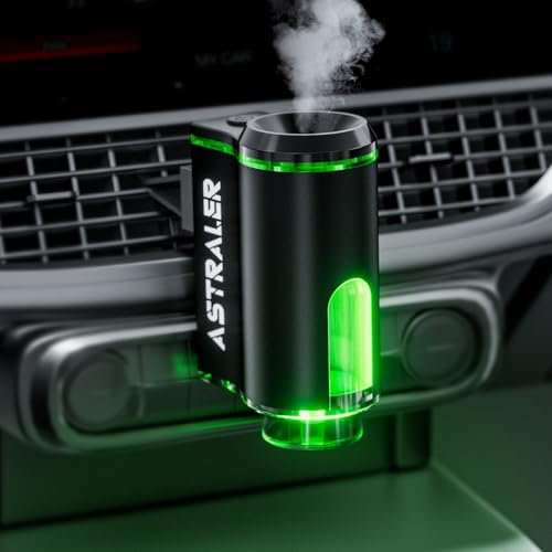 Smart Car Air Freshener Diffuser – Auto On/Off Aromatherapy Diffuse with 3 Scent Modes, USB Rechargeable, Vent Clip, Long-Lasting Essential Oil Refills – Stylish Automobile Decor, Car Accessory& Gift