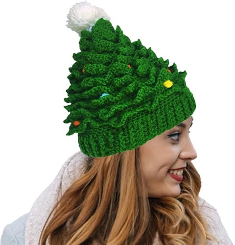 Sombrero De Árbol De Navidad,Gorro De Gorro De Navidad | Gorros de invierno Gorro de Papá Noel Gorro de Navidad - Gorro cálido, gorro tejido para árbol de Navidad, accesorios para disfraces navideños