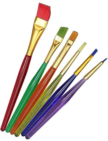CIMAXIC 6-piece Nylon Cake Icing Brush Set for Diy Sugar Craft and Fondant Decoration for Cake Decorating and Cupcake Art