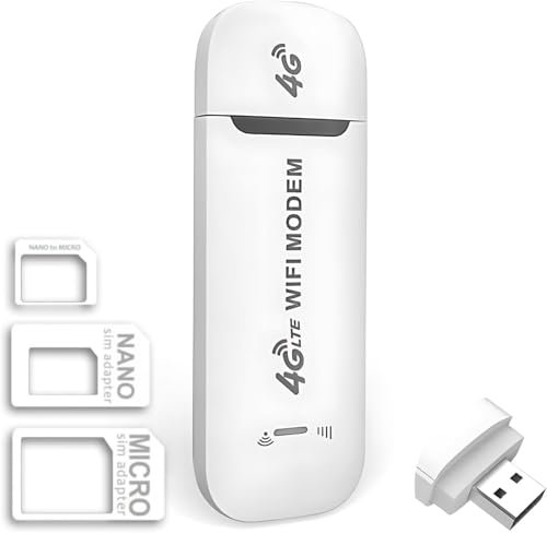 Mini Módem WiFi USB 4G LTE, Enrutador Inalámbrico de Alta Velocidad con SIM la Aguja de La Manga de La Tarjeta La inserción USB se Utiliza de Inmediato Soporte LTE B1/B3/B7/B8/B20/B38/B40/B41